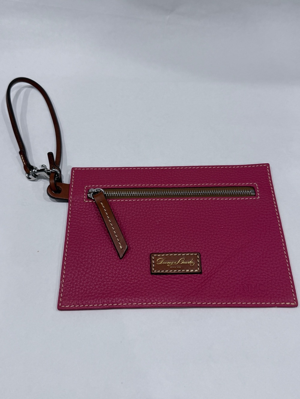 Dooney & Bourke Fuchsia Leather Wristlet Card Pouch